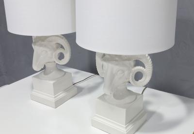  Chapman Mfg Co Chapman White Ceramic Ram Head Lamps