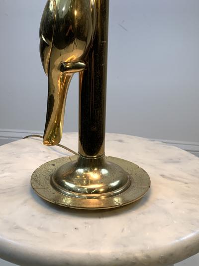  Chapman Mfg Co MODERN STYLIZED PAIR OF SCULPTURAL BRASS PARROT LAMPS