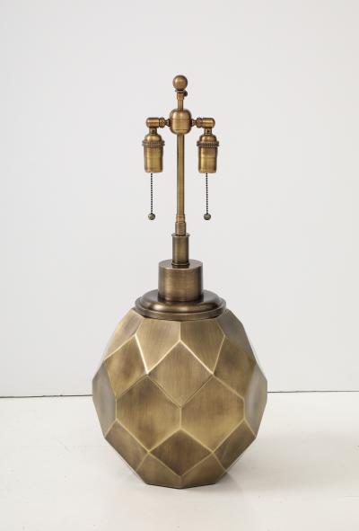  Chapman Mfg Co Mid Century Modern Antique Bronzed Geodesic Lamp by Chapman 