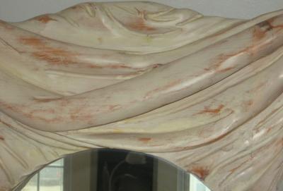  Chapman Mfg Co NeoClassical 1960s Draped Carved Wood Mirror by Chapman