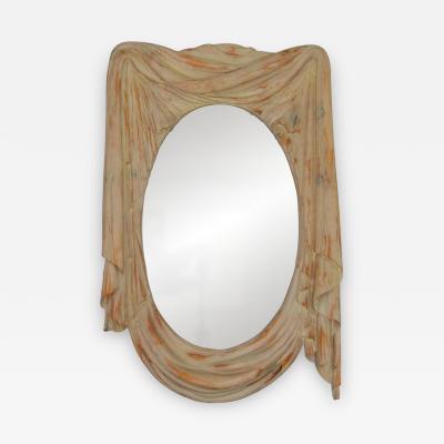  Chapman Mfg Co NeoClassical 1960s Draped Carved Wood Mirror by Chapman