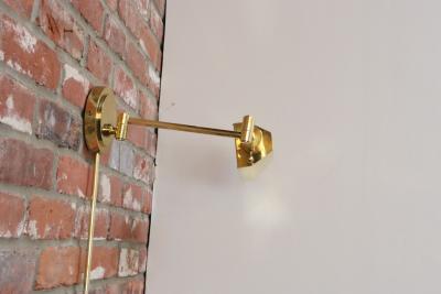  Chapman Mfg Co Vintage Polished Brass Swing Arm Wall Lamp with Swiveling Shade by Chapman