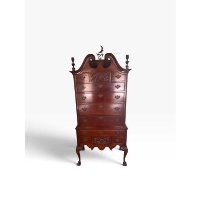  Charak Furniture Company Antique Charack Furniture Co American Chippendale Mahogany Highboy Boston