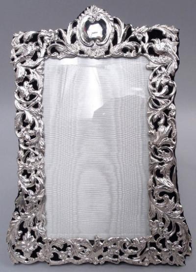  Charles Fox Co English Victorian Art Nouveau Sterling Silver Picture Frame 1899