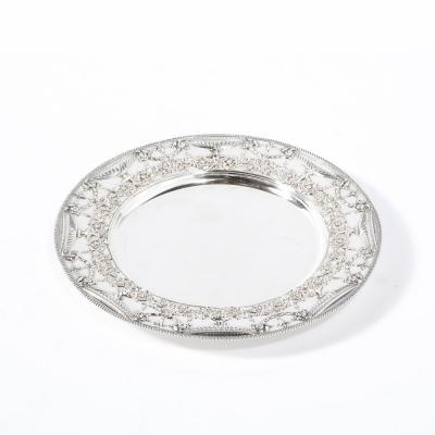  Charles L Tiffany Set of 12 Exquisite Gilded Age Sterling Silver Tiffany Charger Plates