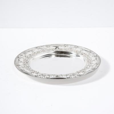  Charles L Tiffany Set of 12 Exquisite Gilded Age Sterling Silver Tiffany Charger Plates