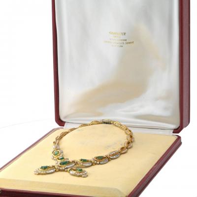  Chaumet Chaumet Emerald Platinum 18K YGDiamond And Green Emerald Ladies Necklace