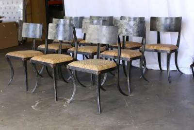  Ched Berenguer topacio Set of 10 Metal Klismos Chairs by Ched Berenguer Topacio