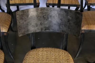  Ched Berenguer topacio Set of 10 Metal Klismos Chairs by Ched Berenguer Topacio