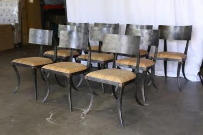  Ched Berenguer topacio Set of 10 Metal Klismos Chairs by Ched Berenguer Topacio