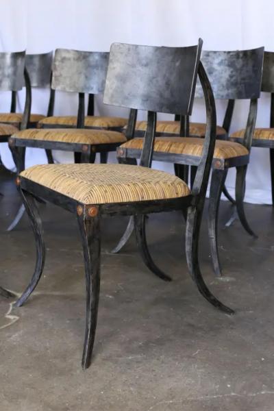  Ched Berenguer topacio Set of 10 Metal Klismos Chairs by Ched Berenguer Topacio