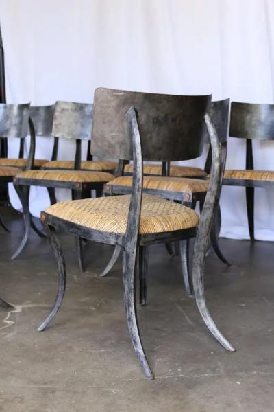  Ched Berenguer topacio Set of 10 Metal Klismos Chairs by Ched Berenguer Topacio