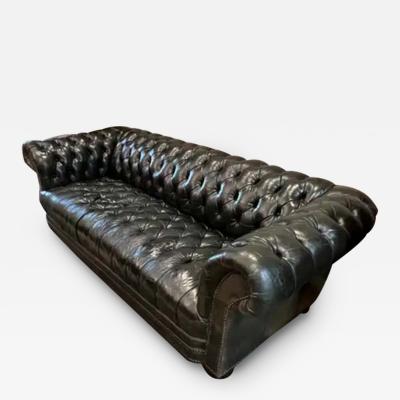  Chesterfield Chesterfield Sofa Button Tufted in Green Leather Sofa