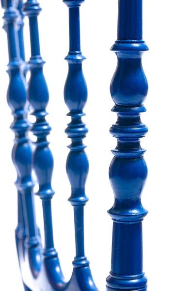  Chiavari Blue Lacquered Chiavari Side Chair with Peacock Feathers in Cut Velvet