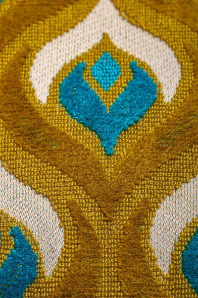  Chiavari Blue Lacquered Chiavari Side Chair with Peacock Feathers in Cut Velvet