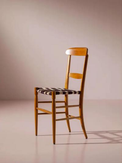  Chiavari Campanino set of 8 beechwood and rope dining chairs Chiavari Italy 1960s