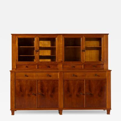  Chiavari Cherrywood credenza with bookcase Canciani manufacture Chiavari Italy 1940s
