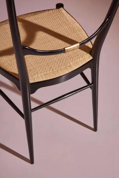  Chiavari Colombo Sanguineti set of 10 Lucciola dining chairs Chiavari Italy 1960s