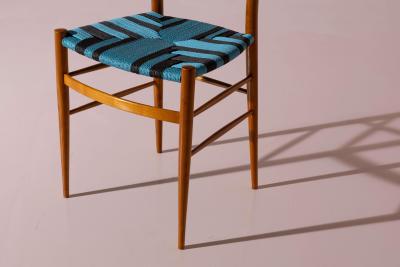  Chiavari Eight Tre Stecche chairs in cherry wood Chiavari manufacture Italy 1950s