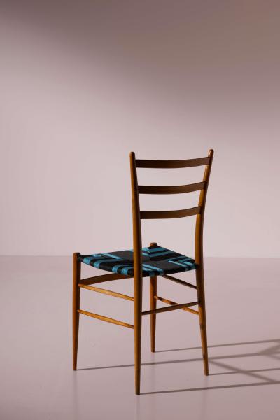  Chiavari Eight Tre Stecche chairs in cherry wood Chiavari manufacture Italy 1950s