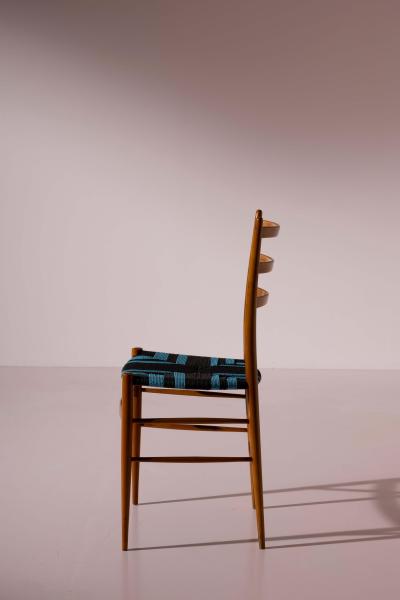  Chiavari Eight Tre Stecche chairs in cherry wood Chiavari manufacture Italy 1950s