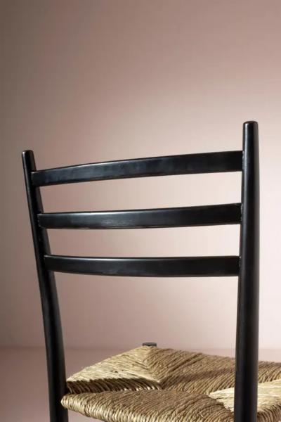  Chiavari Enrico Delmonte set of 12 ash and straw Gobbetta chairs Chiavari Italy 1950s