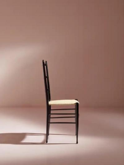  Chiavari Enrico Delmonte set of four Gobbetta chairs Chiavari Italy 1960s