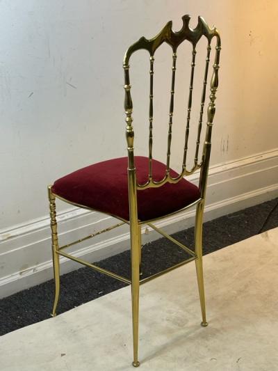  Chiavari GLAMOROUS PAIR OF ITALIAN BRASS CHIAVARI CHAIRS