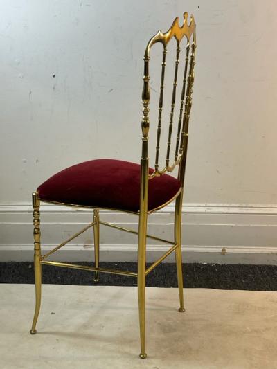  Chiavari GLAMOROUS PAIR OF ITALIAN BRASS CHIAVARI CHAIRS