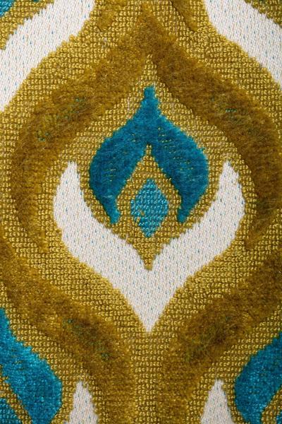  Chiavari Green Lacquered Chiavari Side Chair with Peacock Feathers in Cut Velvet