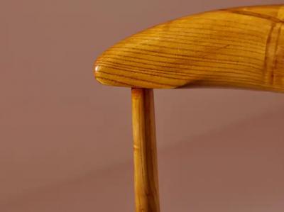  Chiavari Guido Chiappe set of 8 dining chairs made of beech and rope Chiavari 1950s