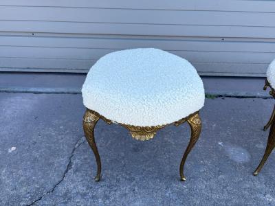  Chiavari Pair Of Italian Chiavari Brass Ottomans
