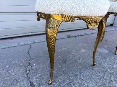  Chiavari Pair Of Italian Chiavari Brass Ottomans