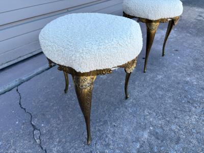  Chiavari Pair Of Italian Chiavari Brass Ottomans