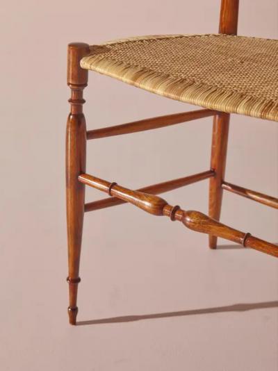  Chiavari Pair of Campanino High Back Chairs Produced by Sabbadini Chiavari Italy 1960s