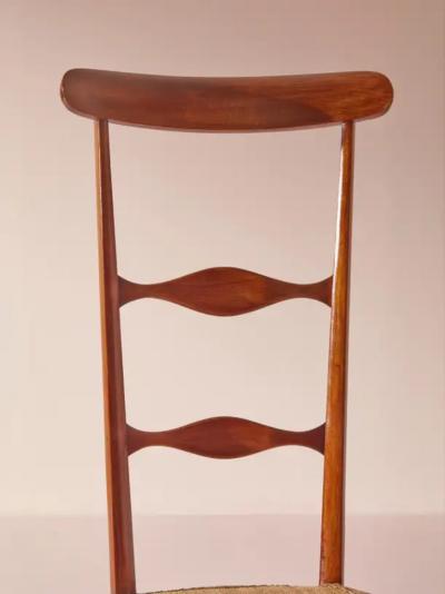  Chiavari Pair of Campanino High Back Chairs Produced by Sabbadini Chiavari Italy 1960s