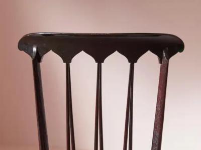  Chiavari Pair of Cane and Beech Spade High Back Chairs Made in Chiavari Italy 1960s
