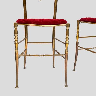  Chiavari Pair of high back brass chairs by Chiavari