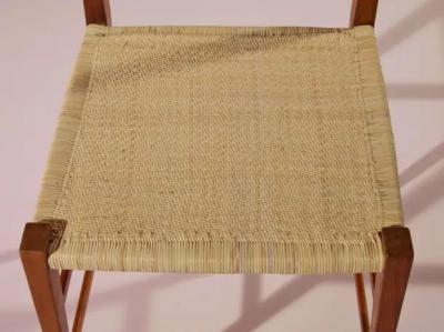  Chiavari Set of 7 teak Chiavari chairs model Svedese by Gasparini Italy 1950s