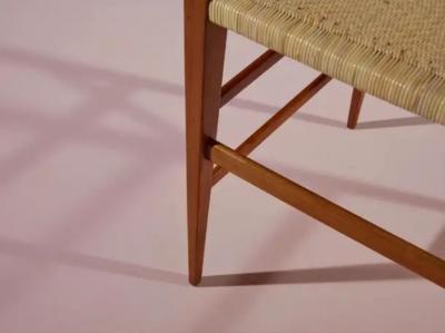  Chiavari Set of 7 teak Chiavari chairs model Svedese by Gasparini Italy 1950s