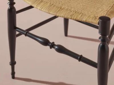  Chiavari Set of 8 black stained beechwood Chiavari chairs model Tre Fusi Italy 1950s