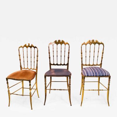  Chiavari Set of Three Stylish Italian Chairs by Chiavari