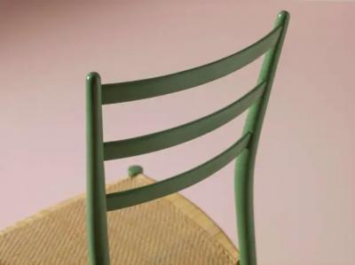  Chiavari Set of eight caned Chiavari chairs model Tre Stecche by SAC Italy 1950s