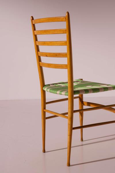 Chiavari Set of six Cinque Stecche Chiavari chairs Italy 1950s