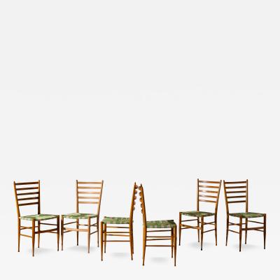  Chiavari Set of six Cinque Stecche Chiavari chairs Italy 1950s