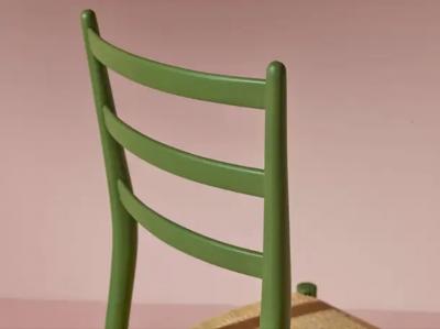  Chiavari Six green stained beech chairs model Tre Stecche by SAC Chiavari Italy 1960s