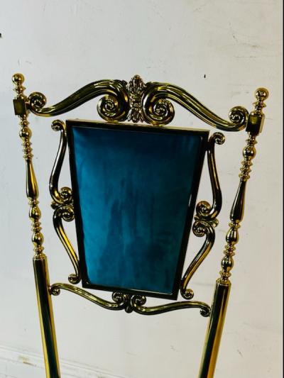 Chiavari UNUSUAL ORNATE MODERNIST ITALIAN BRASS CHAIR