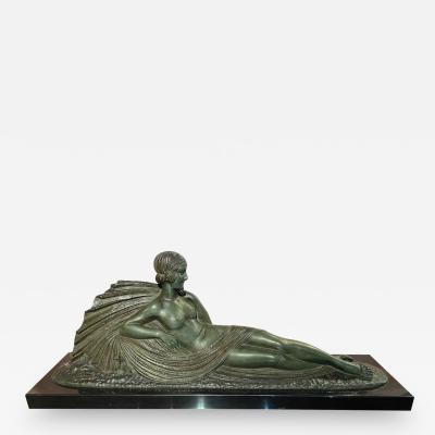  Chiparus Darcles Art Deco Bronze Draped Reclining Woman by Chiparus Darcles