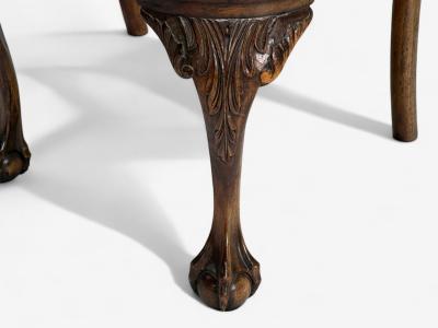  Chippendale Style Georgian Mahogany Fabric Six Chippendale Dining Chairs England 1960s