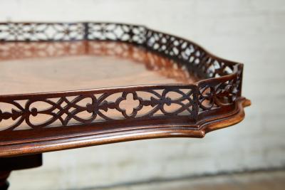  Chippendale Style Georgian Padouk Fretwork Tea Table